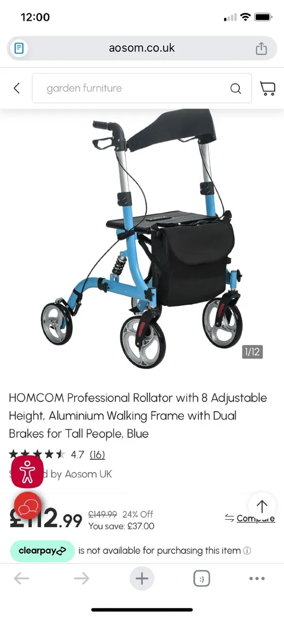 Walking frame/Rollater . - Image 3