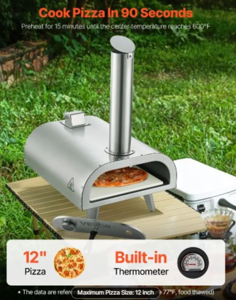Pizza Oven Outdoor, 12"Pellet Pizza Oven,Portable - Image 2
