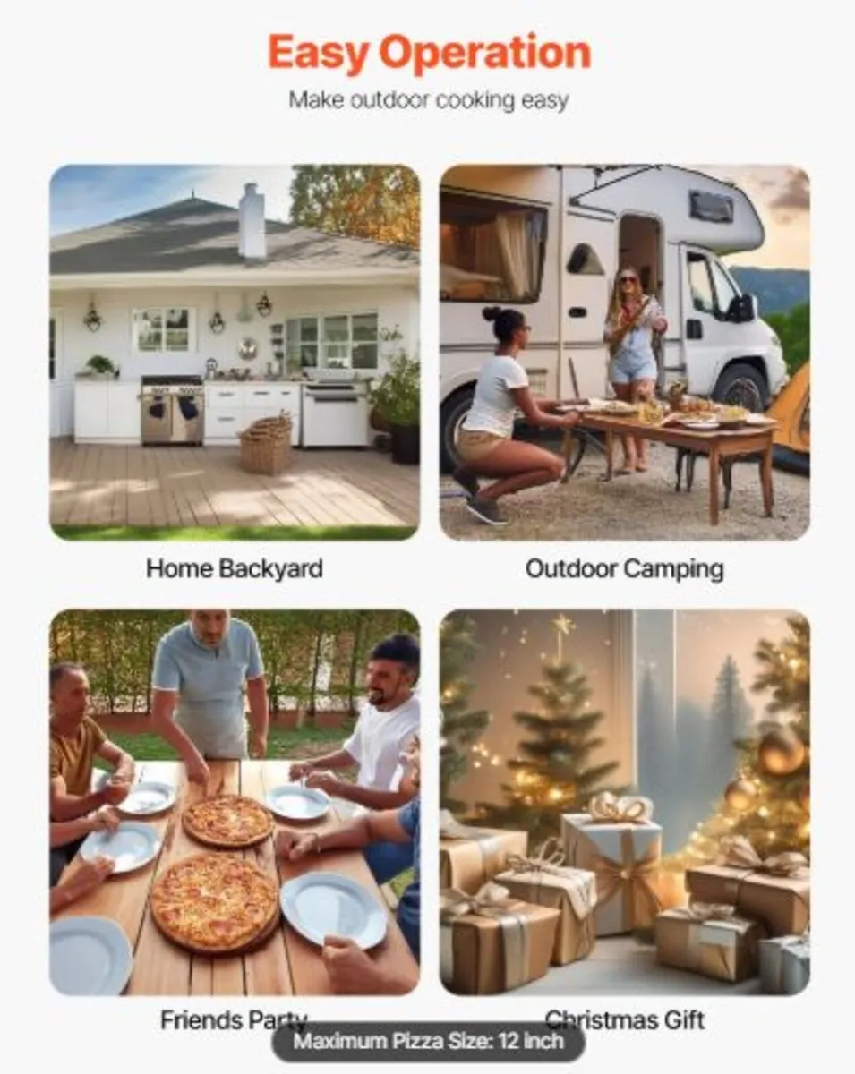 Pizza Oven Outdoor, 12"Pellet Pizza Oven,Portable - Image 4