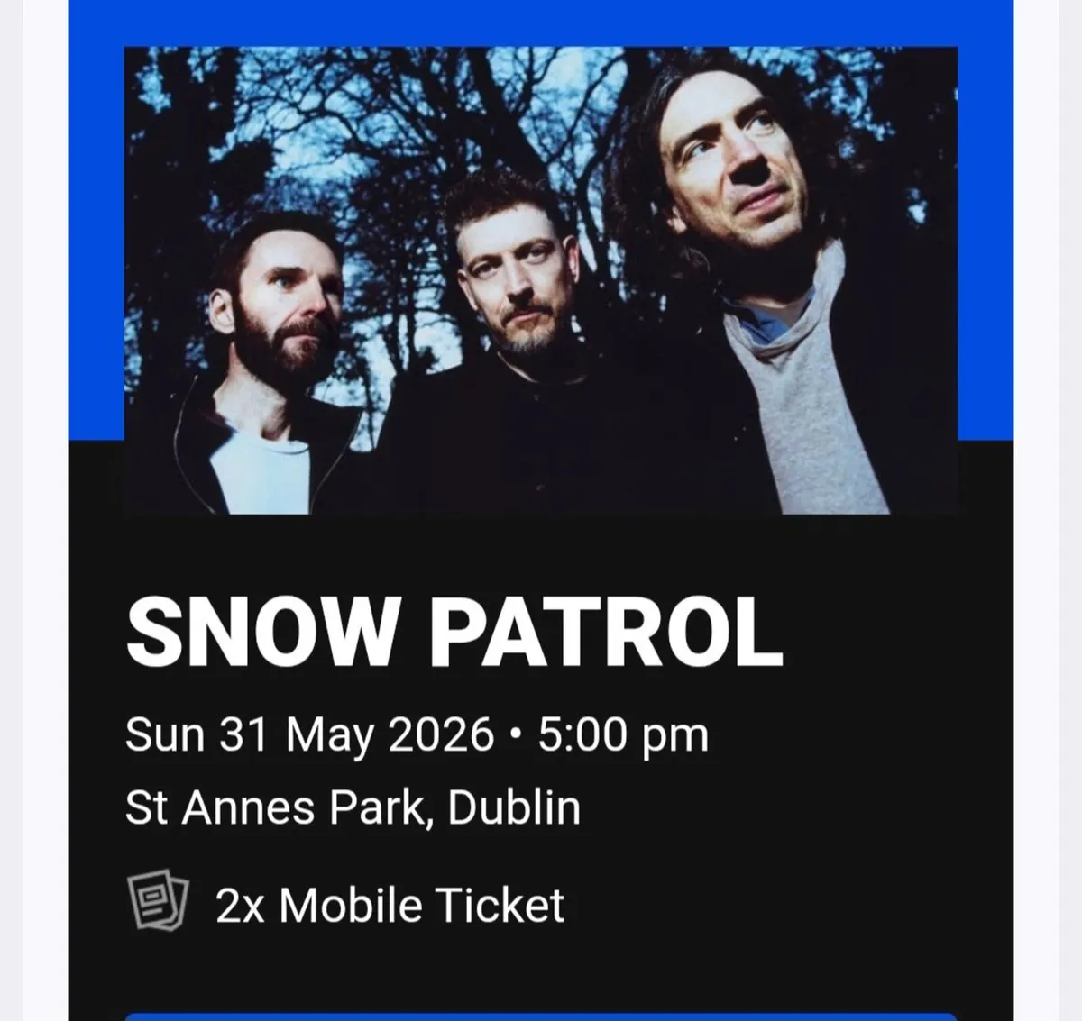 Snow Patrol Tickets x2