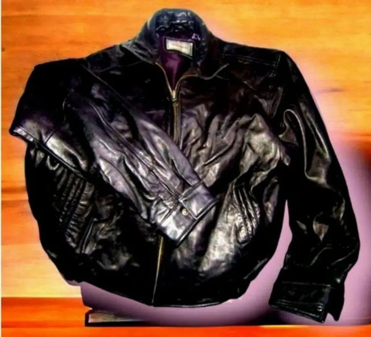 Vintage Leather Jacket M/L - Image 3