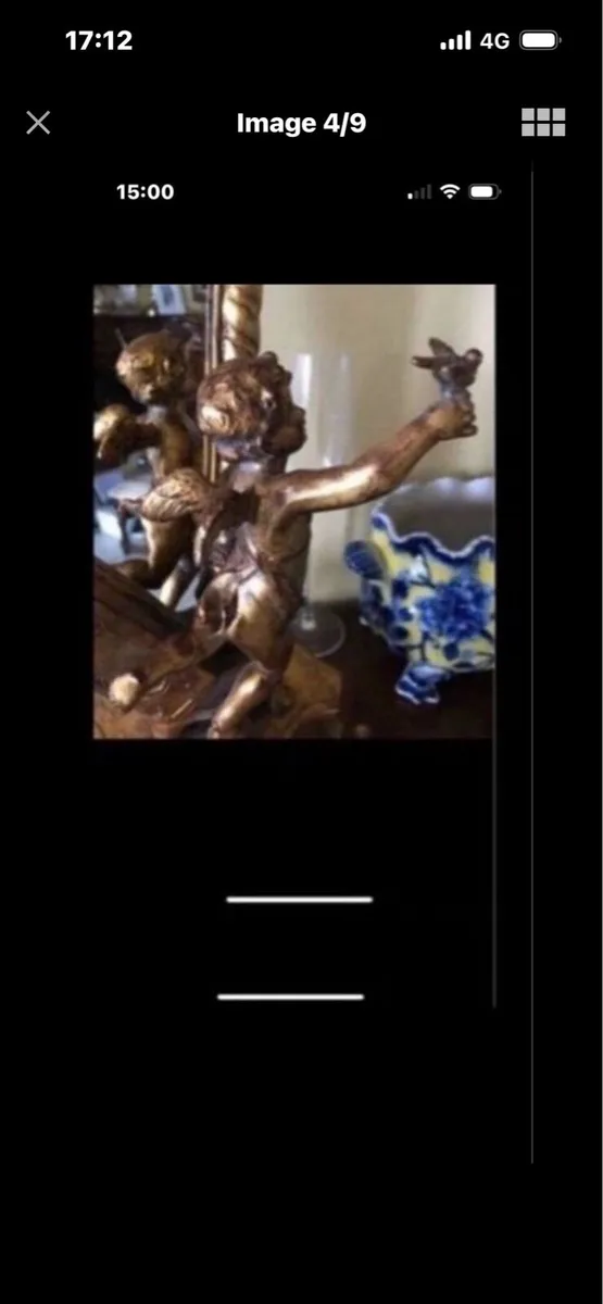 Antique Harp Shaped Tabletop Mirtor - Image 4