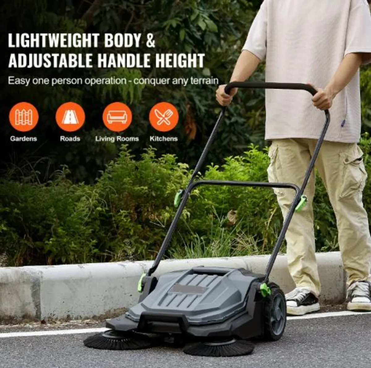 Walk-behind Hand Push Floor Sweeper,65 cm Sweeping - Image 2