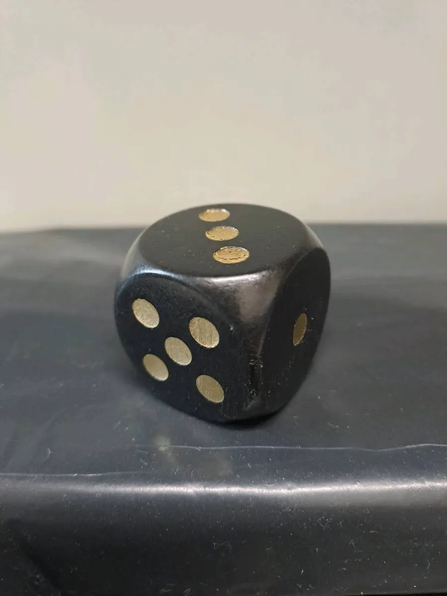 Large Vintage Wooden Dice - Image 1