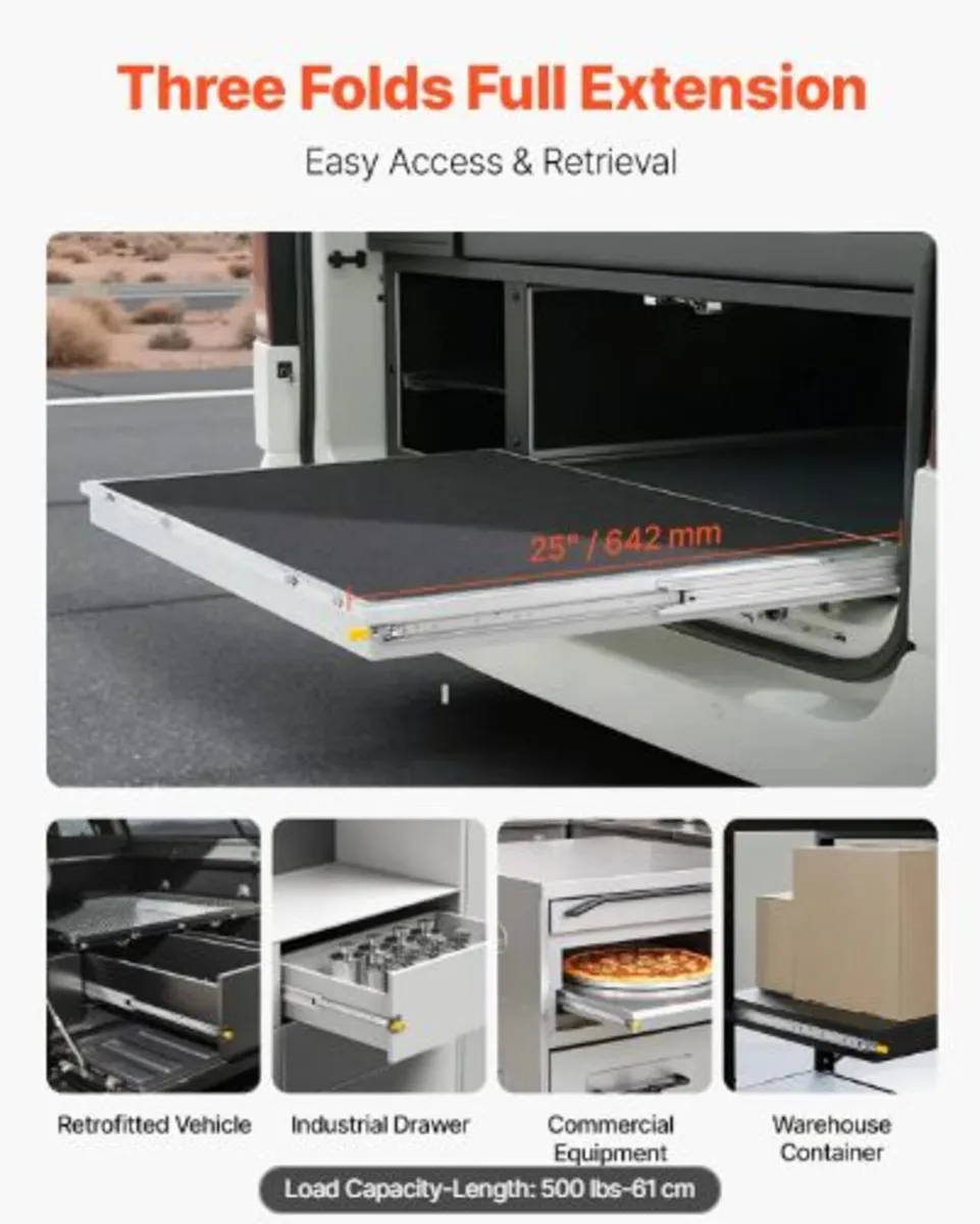 1 Pair Full Extension Drawer Slides - Image 2