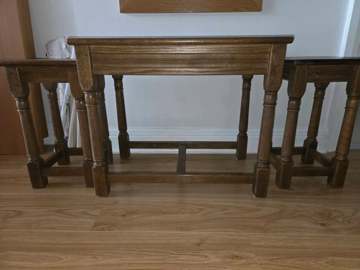 Oak Nest of 3 tables - Image 1