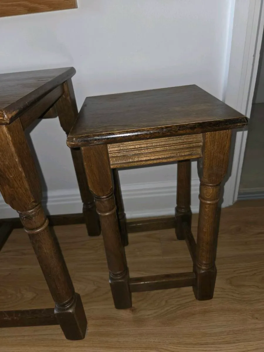 Oak Nest of 3 tables - Image 3