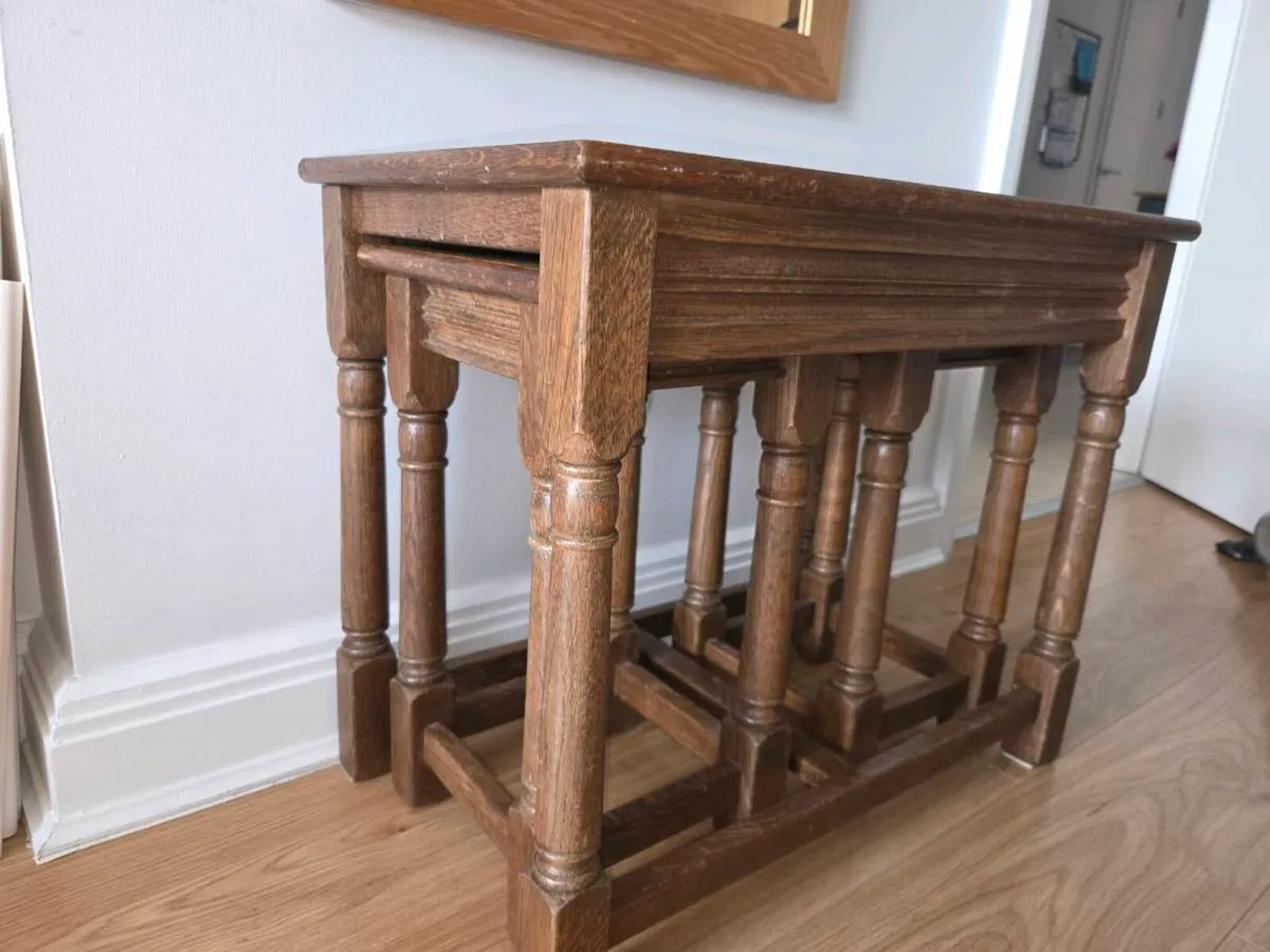 Oak Nest of 3 tables - Image 4