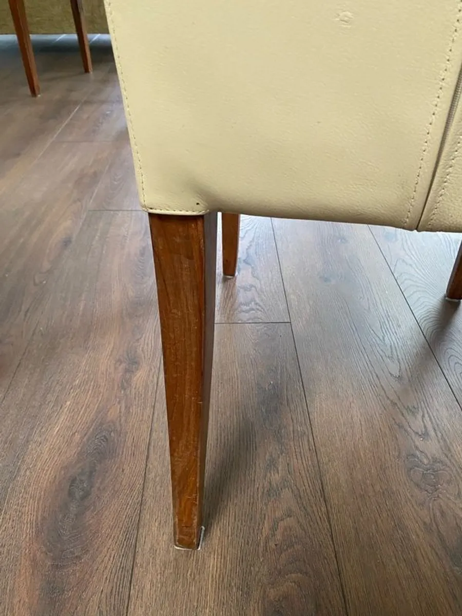 6 Cream Dining Chairs - Image 3