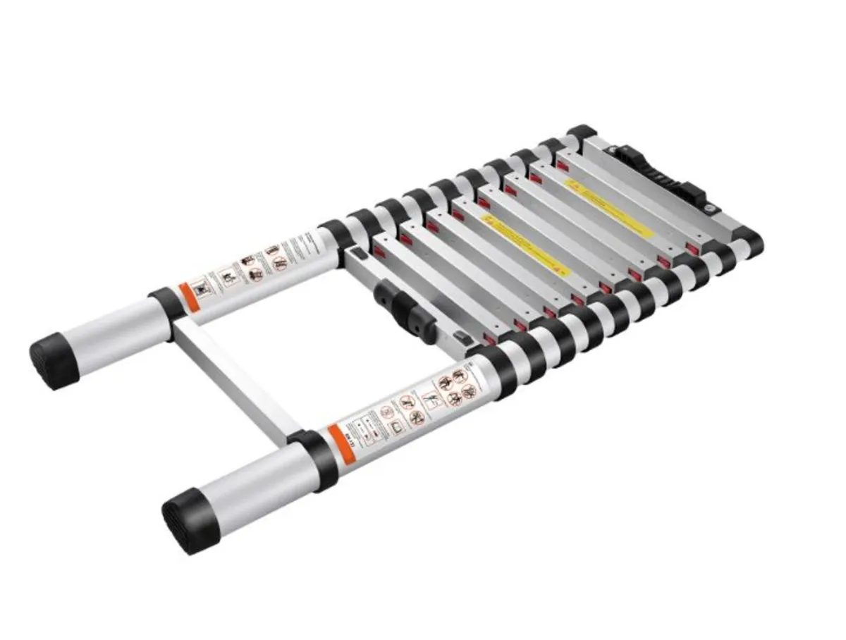 10.5 FT Aluminum Collapsible Telescoping Ladder - Image 2