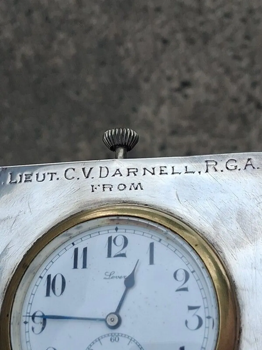 WW1 Irish Sterling Silver Desk Clock(PWO) - Image 3
