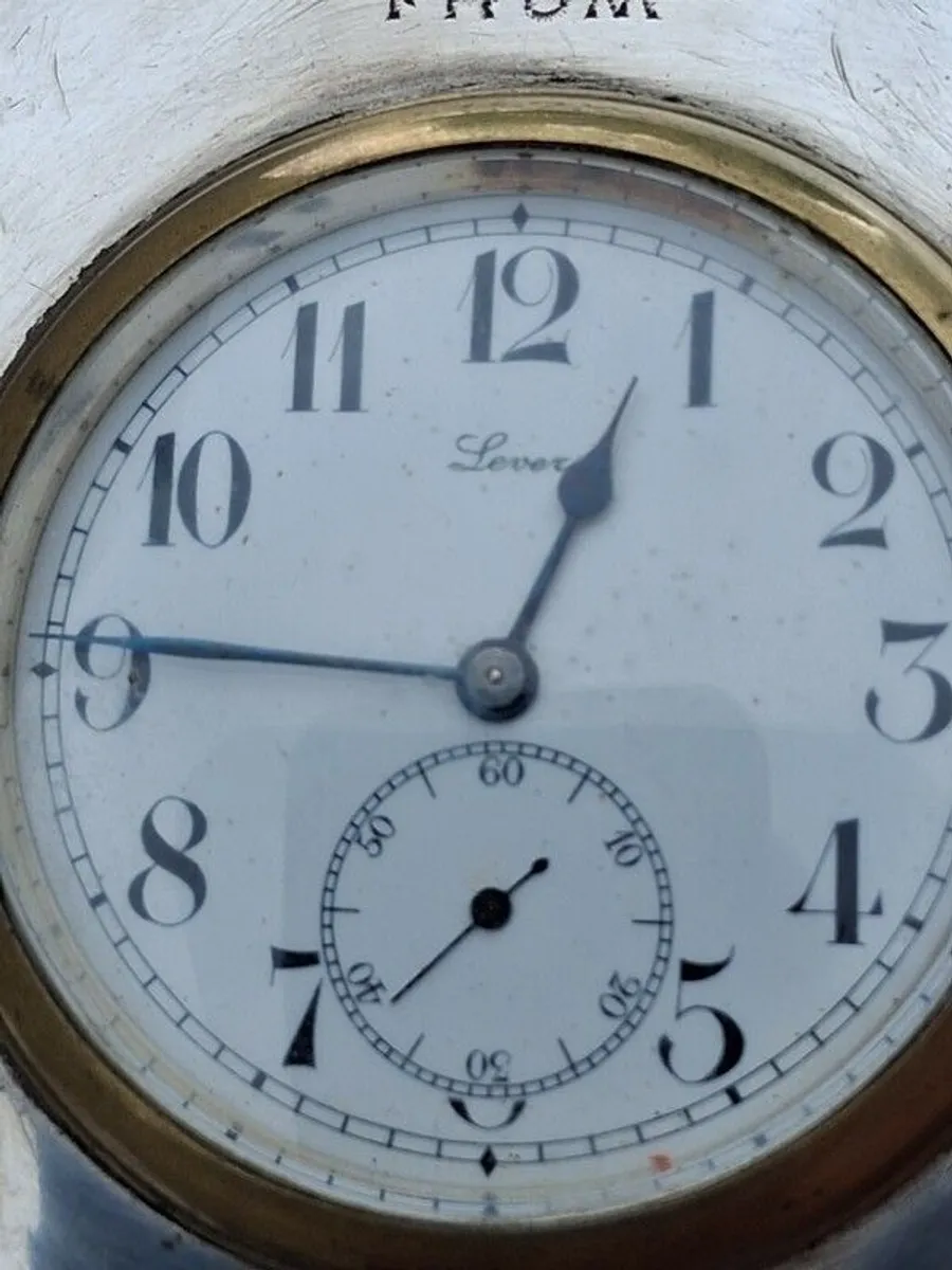 WW1 Irish Sterling Silver Desk Clock(PWO) - Image 4