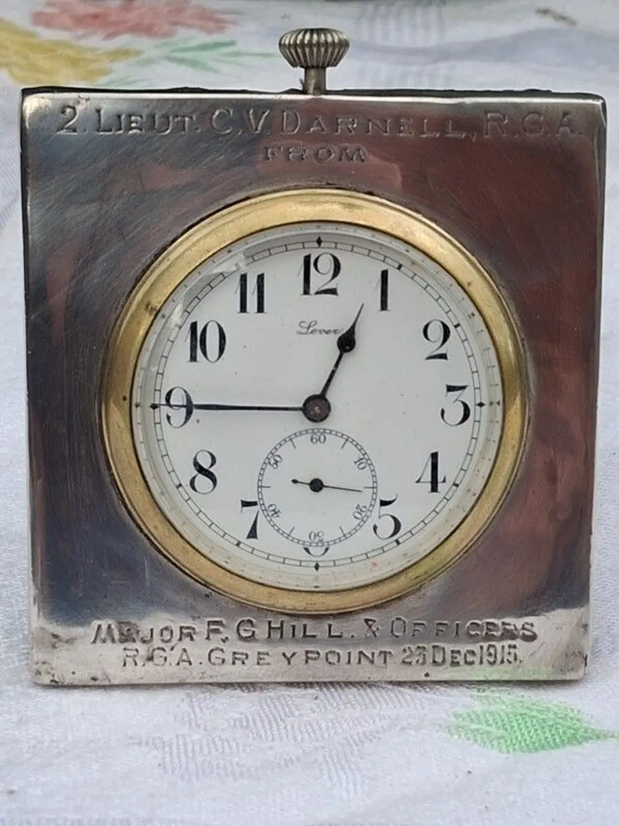 WW1 Irish Sterling Silver Desk Clock(PWO) - Image 1