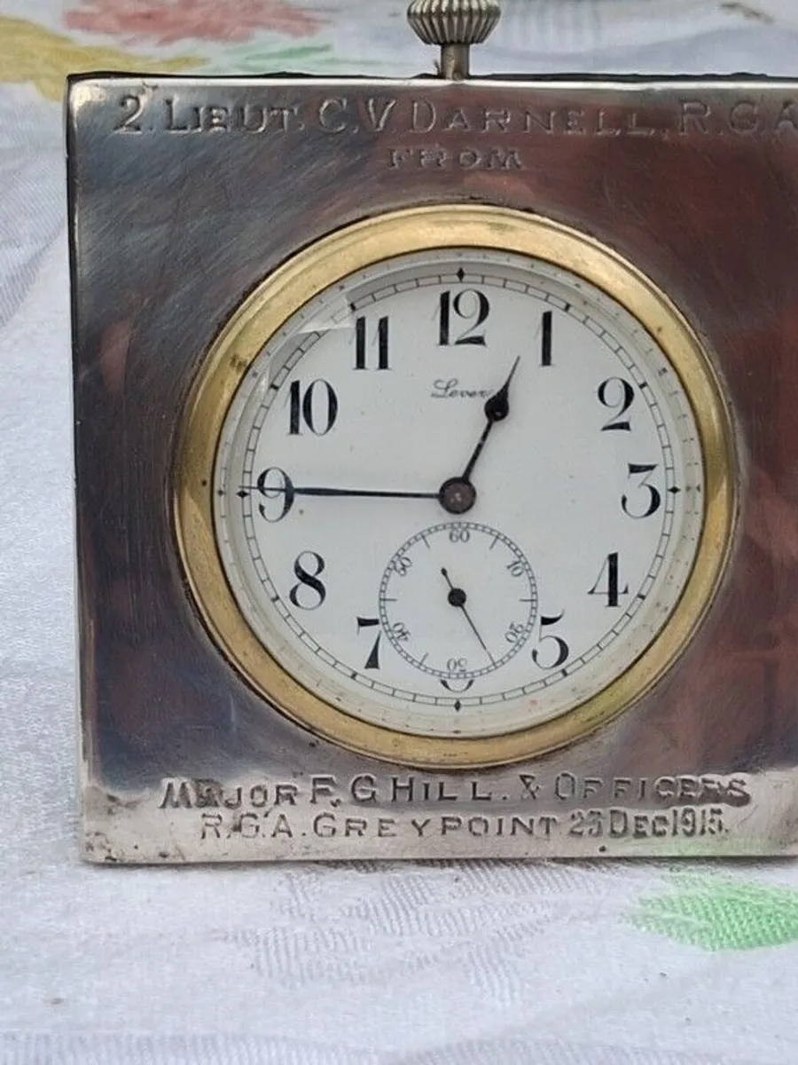 WW1 Irish Sterling Silver Desk Clock(PWO) - Image 2