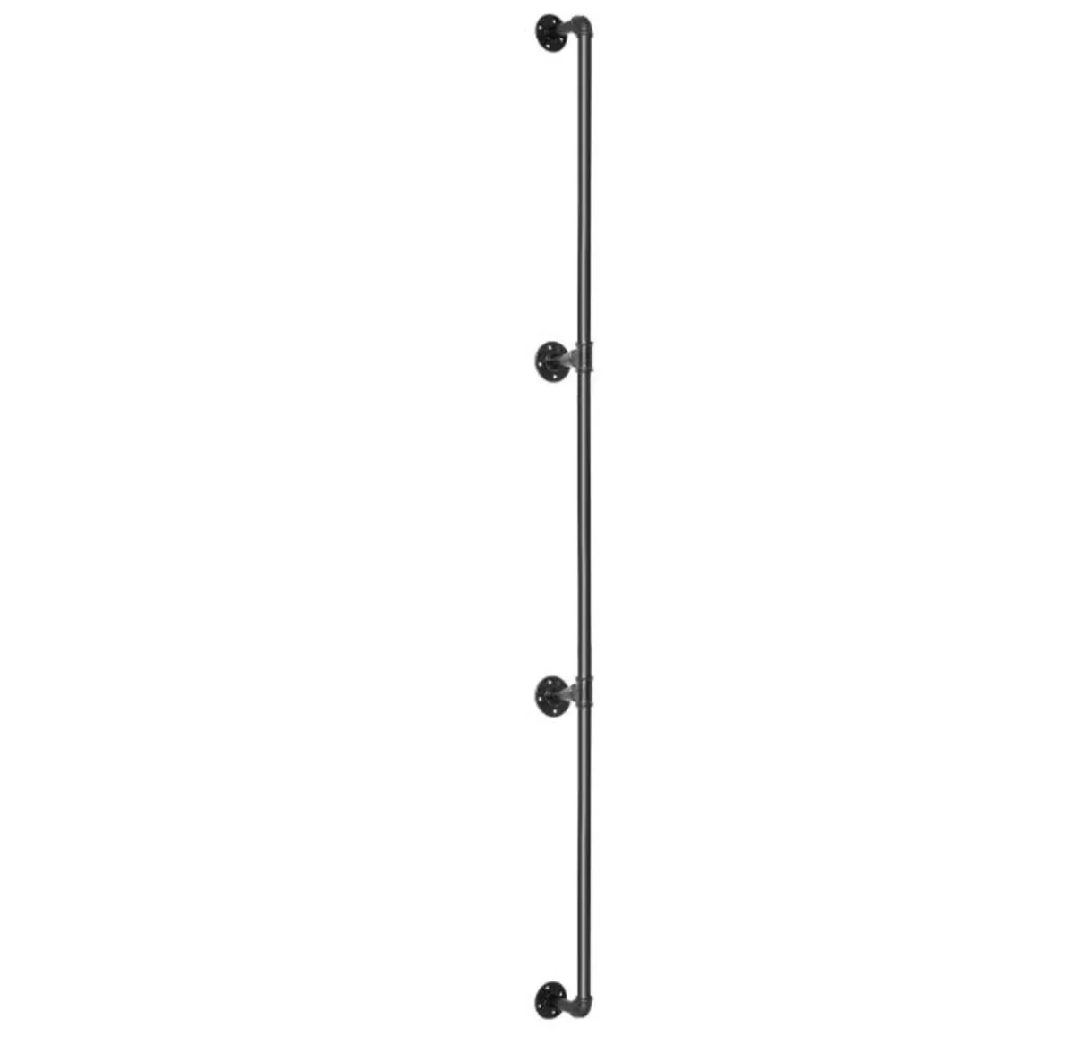 9FT Pipe Staircase Handrail w/ Wall Mount Support - Image 3