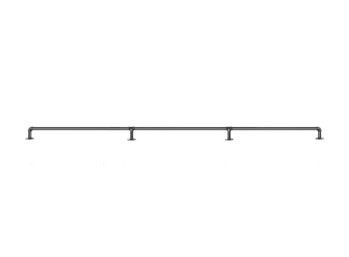 9FT Pipe Staircase Handrail w/ Wall Mount Support - Image 2