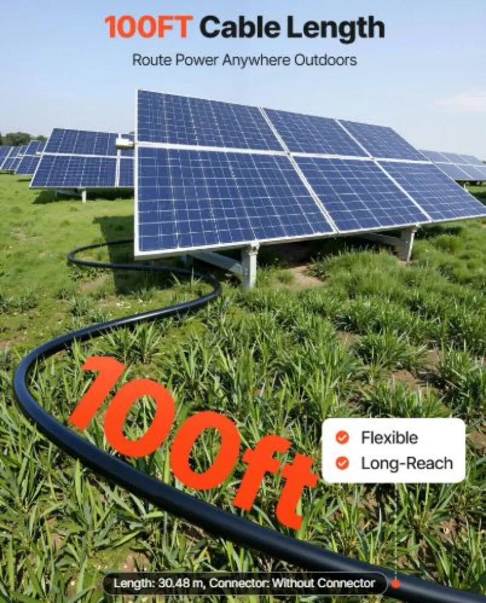 Solar Panel Wire, 30.48 m Black + Red Kit, 10 AWG - Image 3