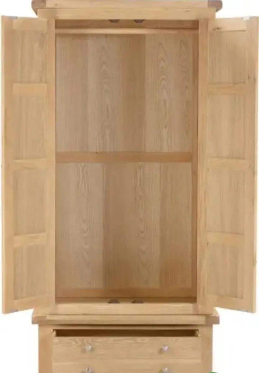 Windsor 2 Door 1 Drawer Wardrobe Natural Oak - Image 2