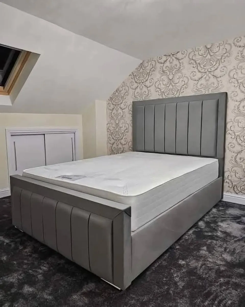 Double & King Size Bed Frame With Mattress Opt - Image 4