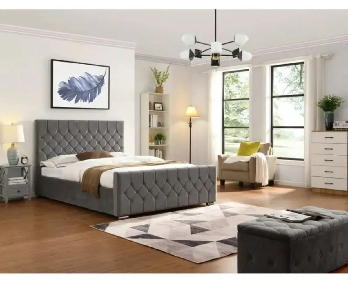 Galway Grey Fabric Bed - Image 2