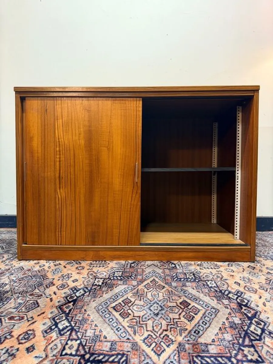 Mid Century Modern Teak Sliding Door Cabinet - Image 2