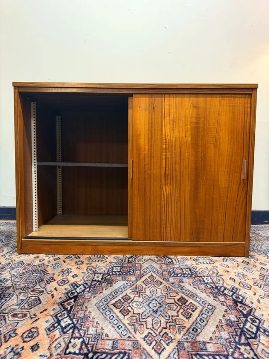 Mid Century Modern Teak Sliding Door Cabinet - Image 4