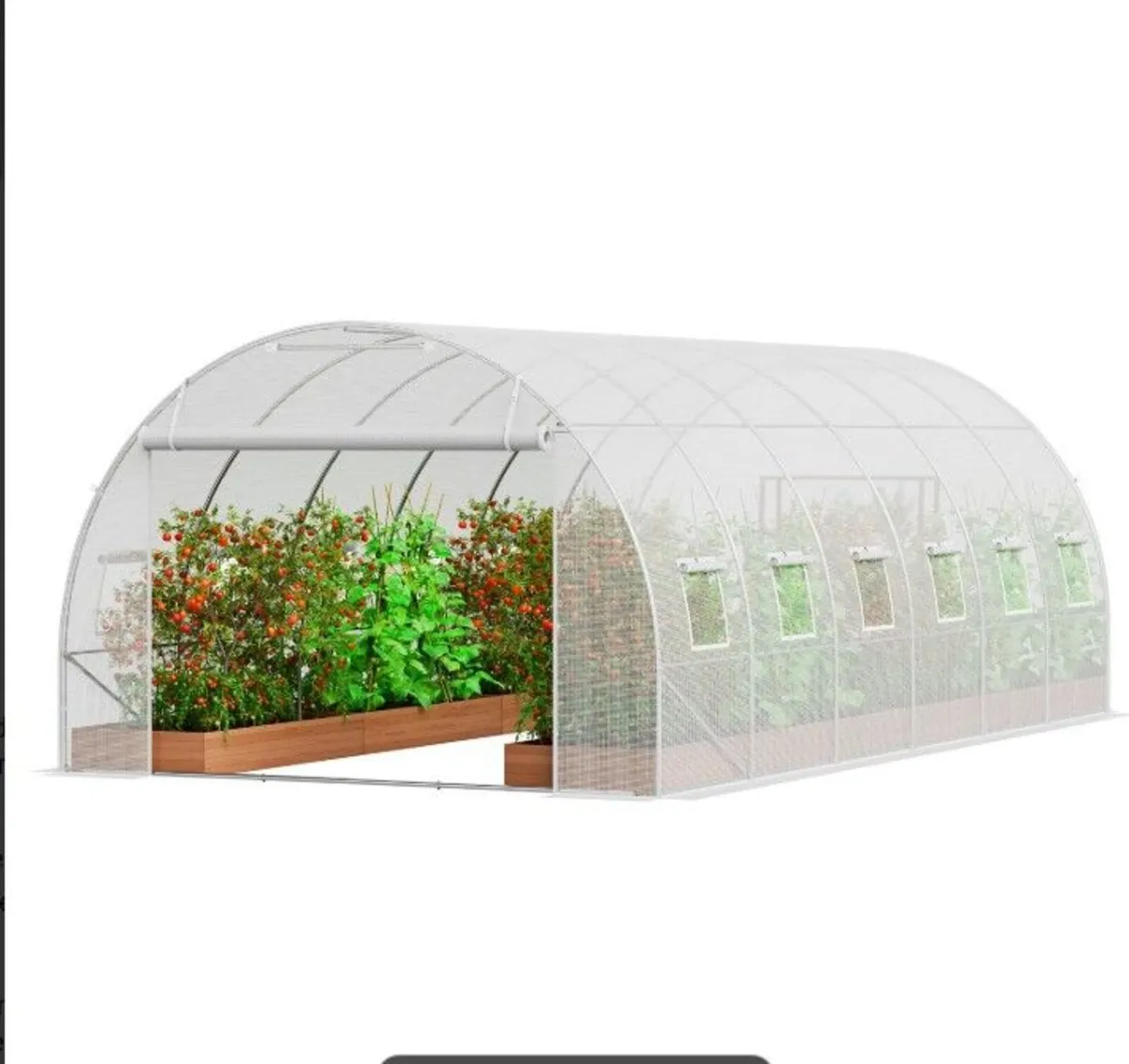 Polytunnel 20ft Galvanized Frame PE Cover Green Wa - Image 4