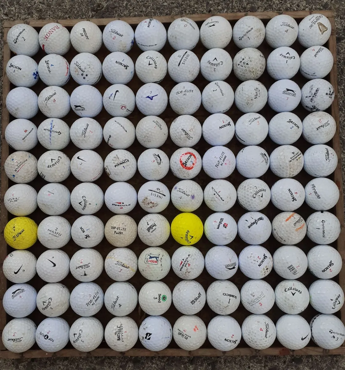 100 Practice golf balls 30euro