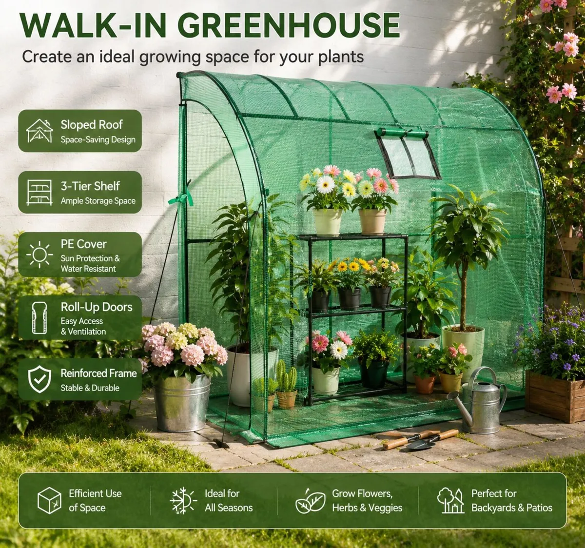 Walk-In Greenhouse Lean To Design - Image 1