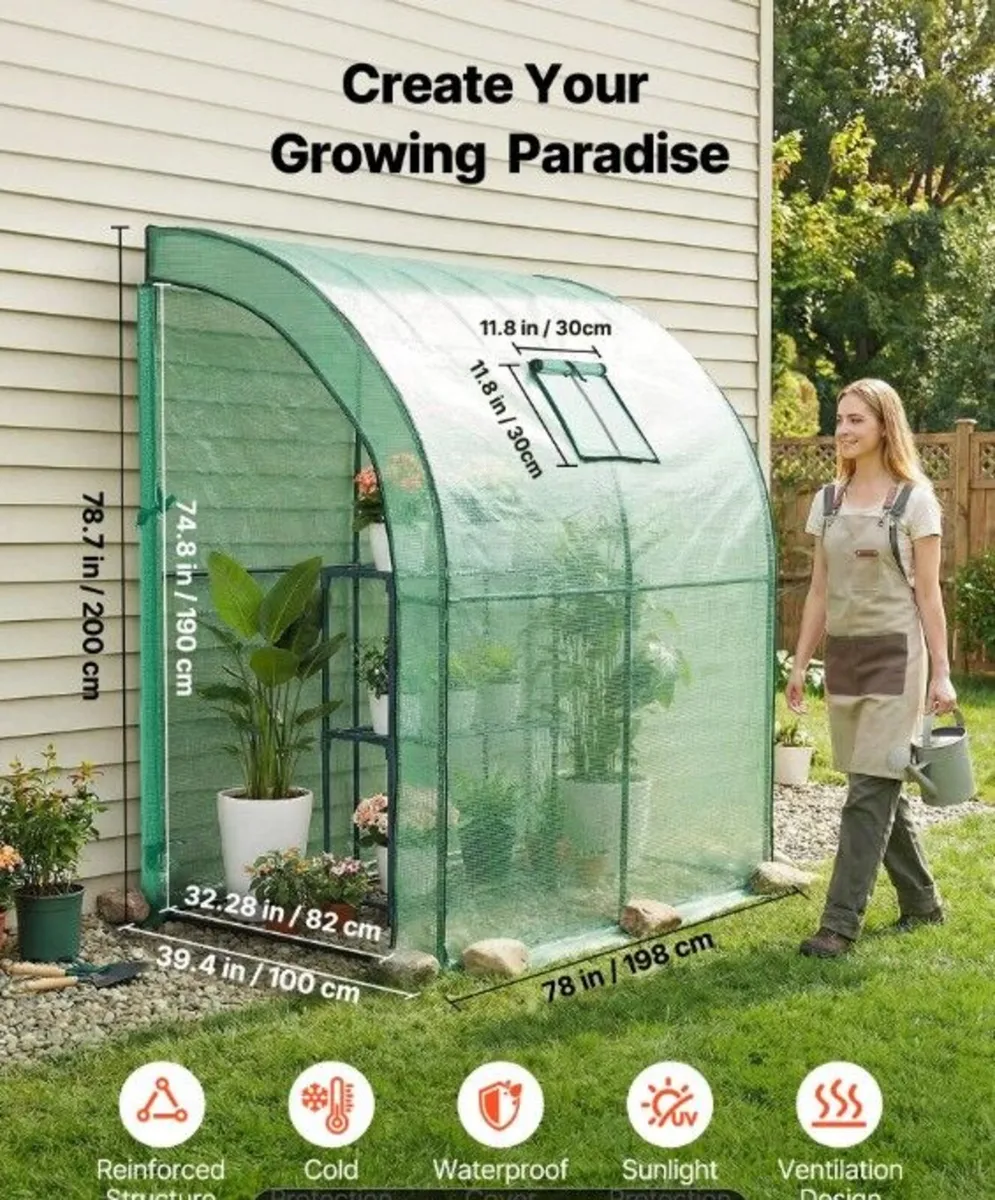 Walk-In Greenhouse Lean To Design - Image 3