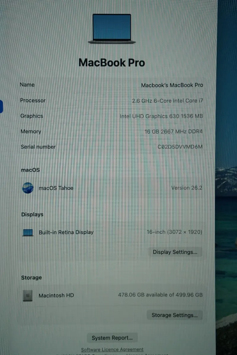 MacBook Pro 16" 2019 i7-9750H | 16GB | 512GB | 4GB - Image 2