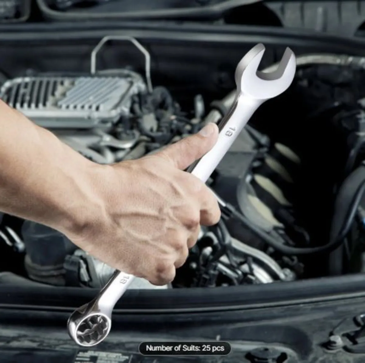 Combination Wrench Set, 25-Piece Open End Wrench - Image 3