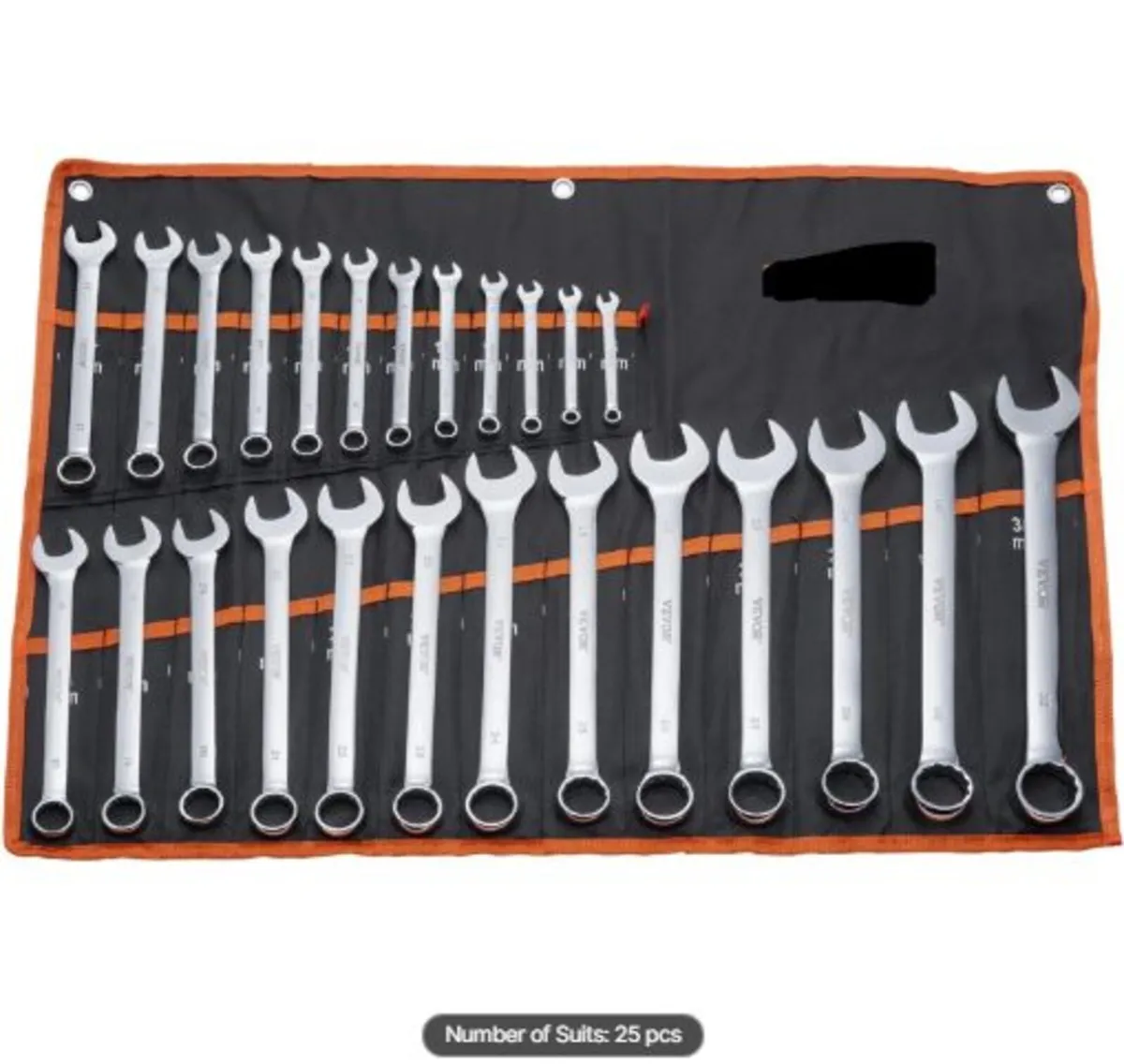 Combination Wrench Set, 25-Piece Open End Wrench - Image 1