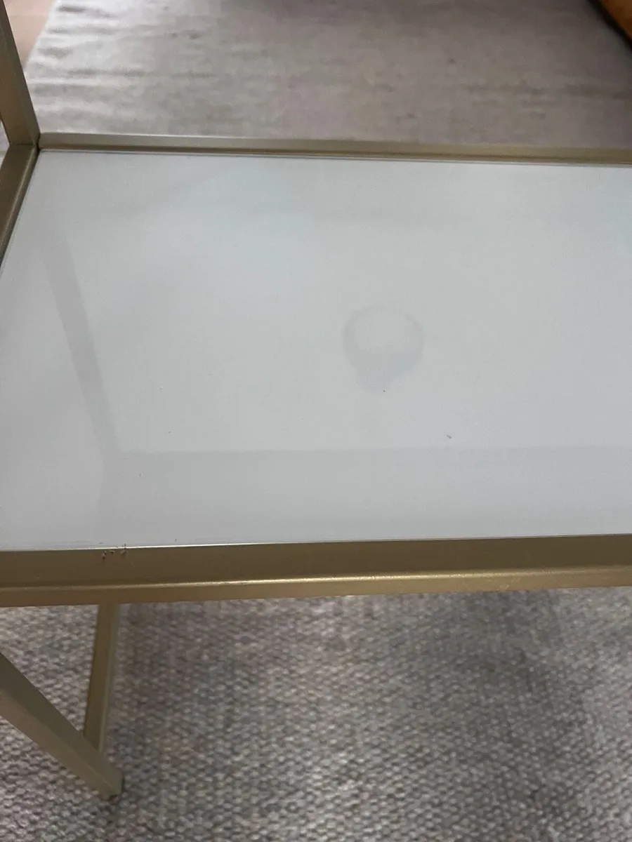 Console Table / Hall Table – Gold & White Glass - Image 4