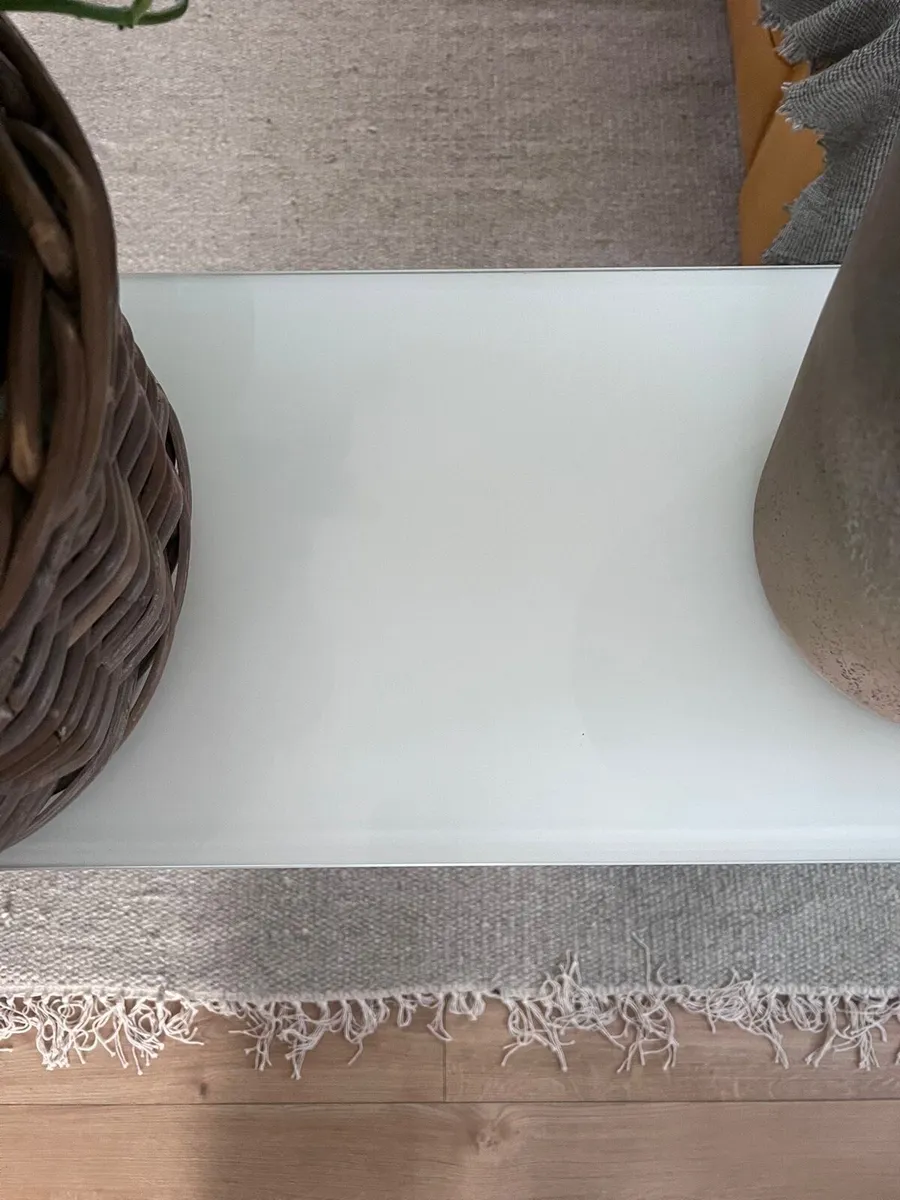 Console Table / Hall Table – Gold & White Glass - Image 3