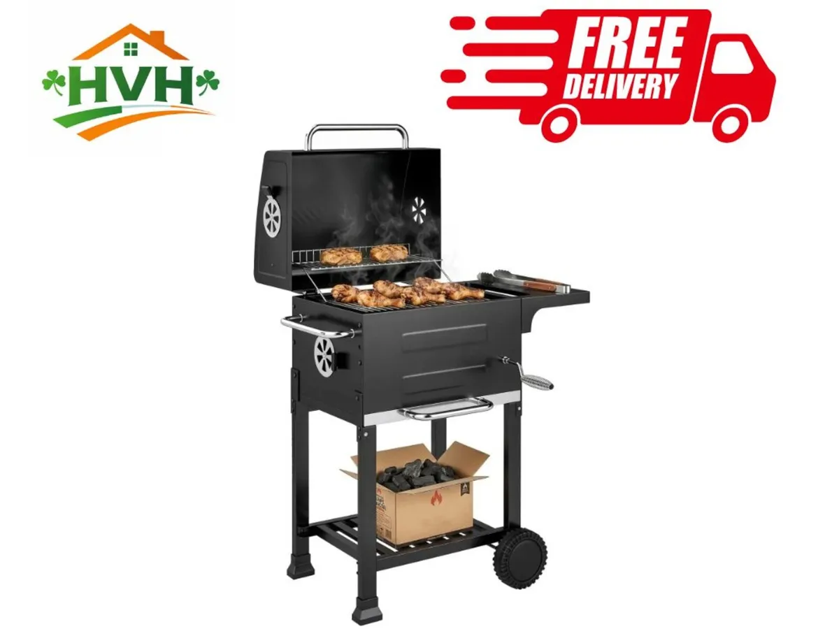 Portable Charcoal Grill with Stainless Steel Grate - Image 1