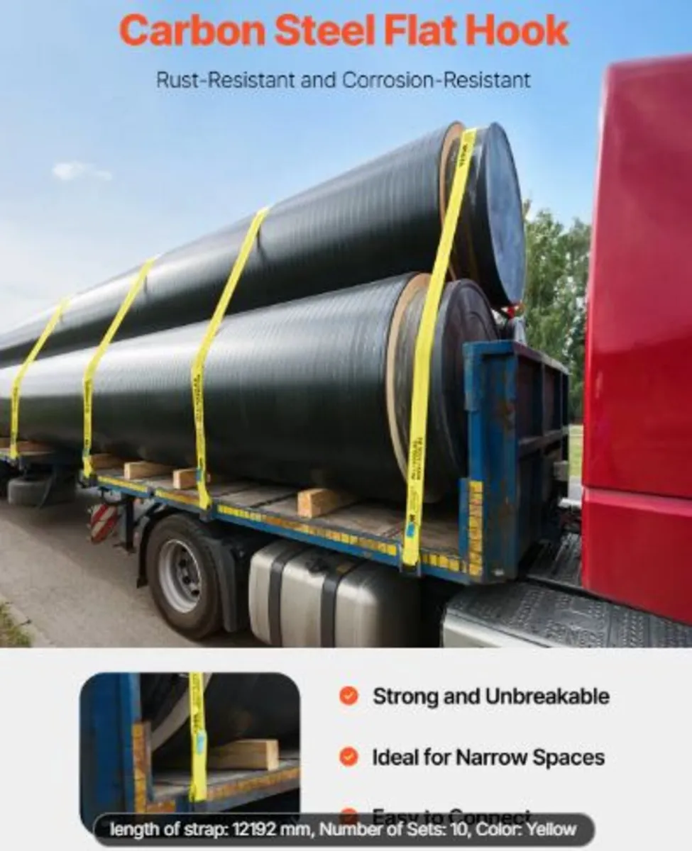 Winch Straps,10.2 cmx12.2 m,2722 kg Load Capacity - Image 3