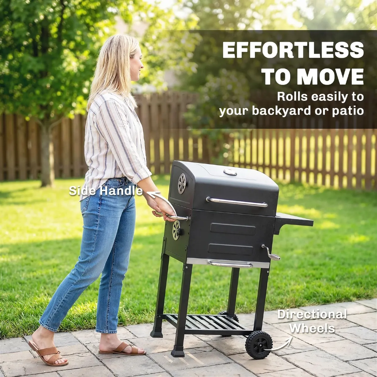 Portable Charcoal Grill with Stainless Steel Grate - Image 4