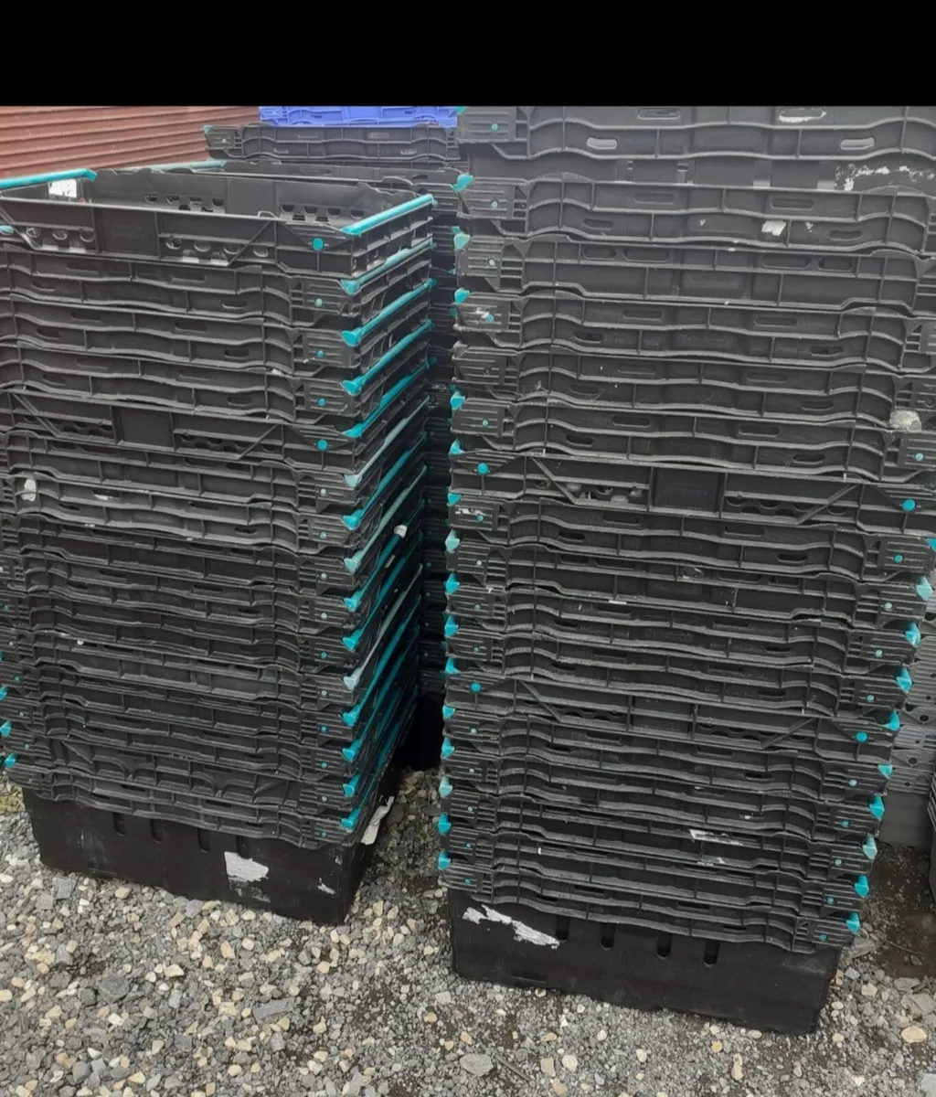 Black storage and stacking crates  excellent condi - Image 2