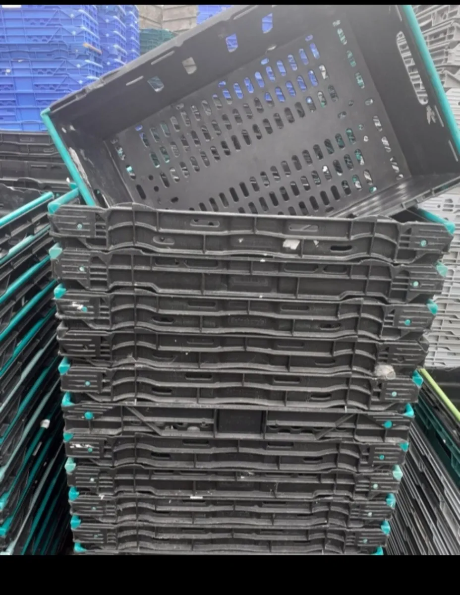 Black storage and stacking crates  excellent condi - Image 3