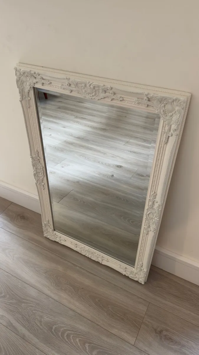 Large Cream Shabby Chic/Baroque Ornate Wall Mirror - Image 1