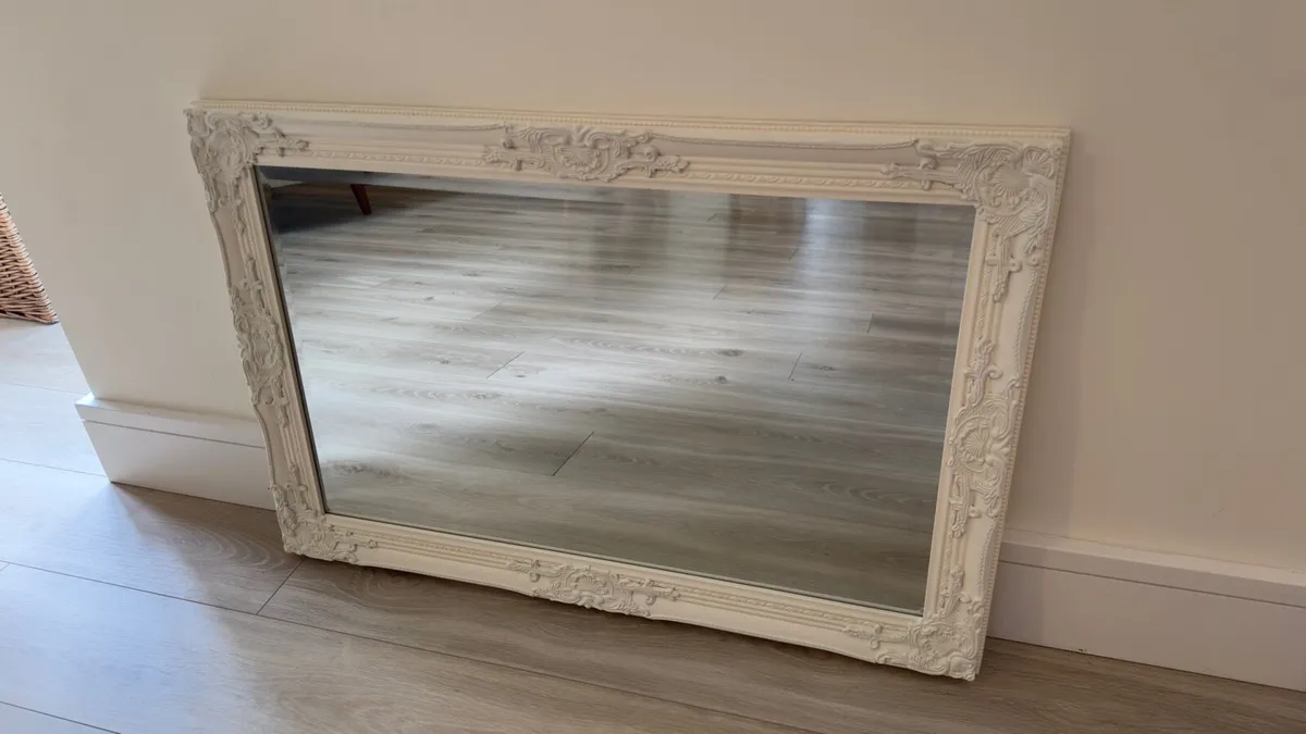 Large Cream Shabby Chic/Baroque Ornate Wall Mirror - Image 2