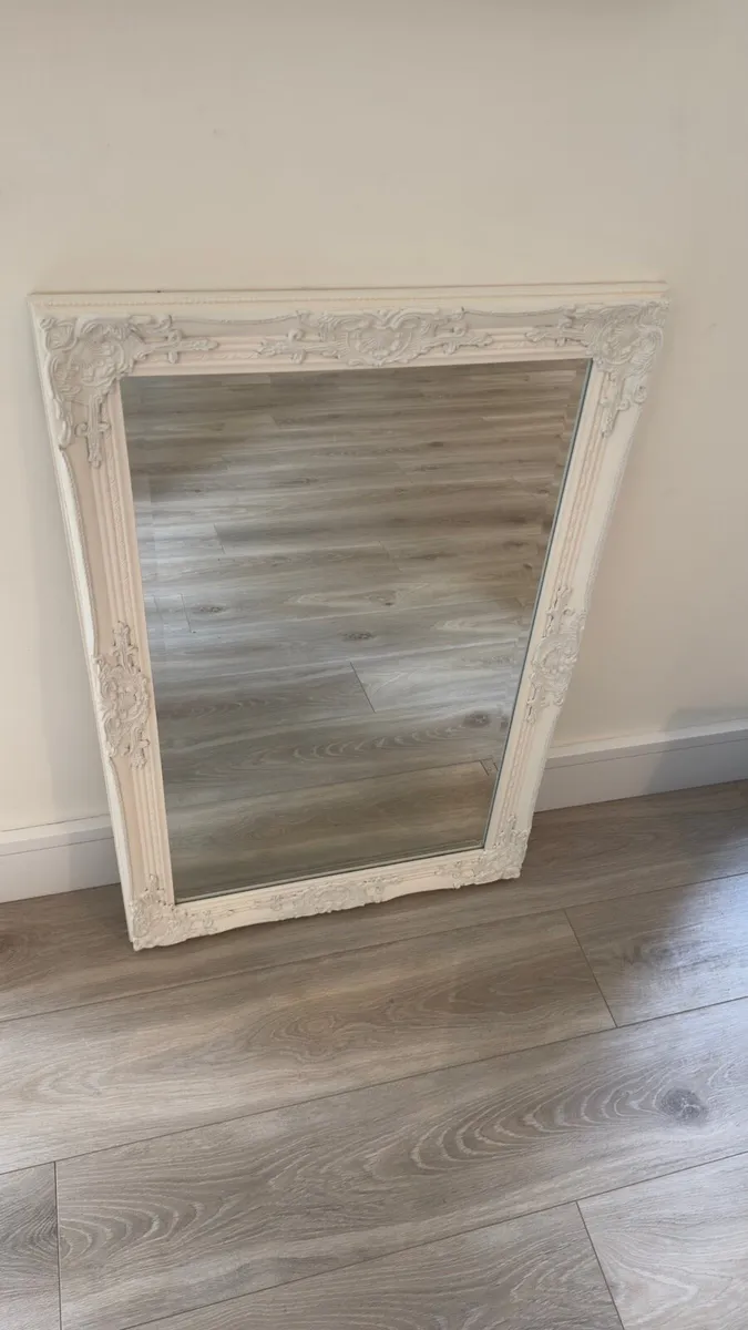 Large Cream Shabby Chic/Baroque Ornate Wall Mirror - Image 3