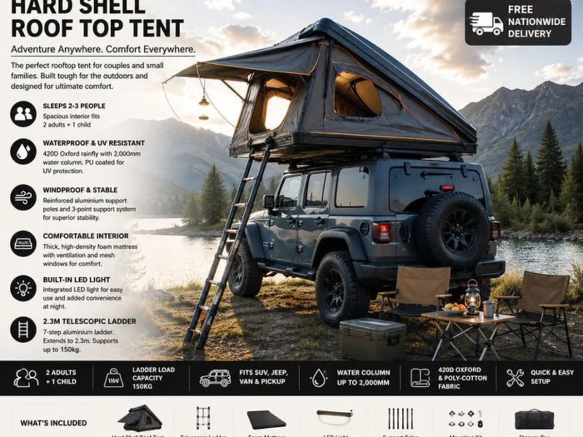 Hard Shell Roof Tent for 2–3 People - Image 2