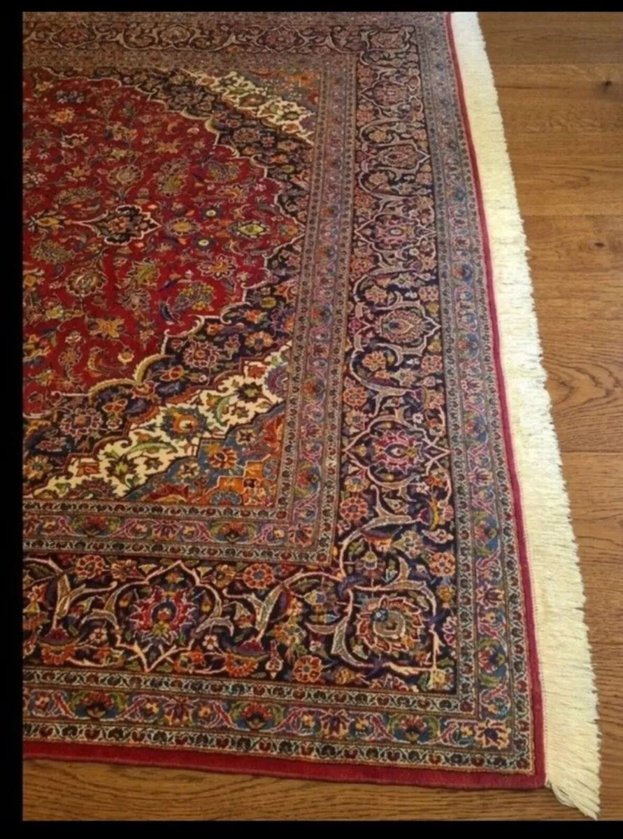 XL 13ft x 10ft Perser Kashan Knotted Rug Carpet - Image 3