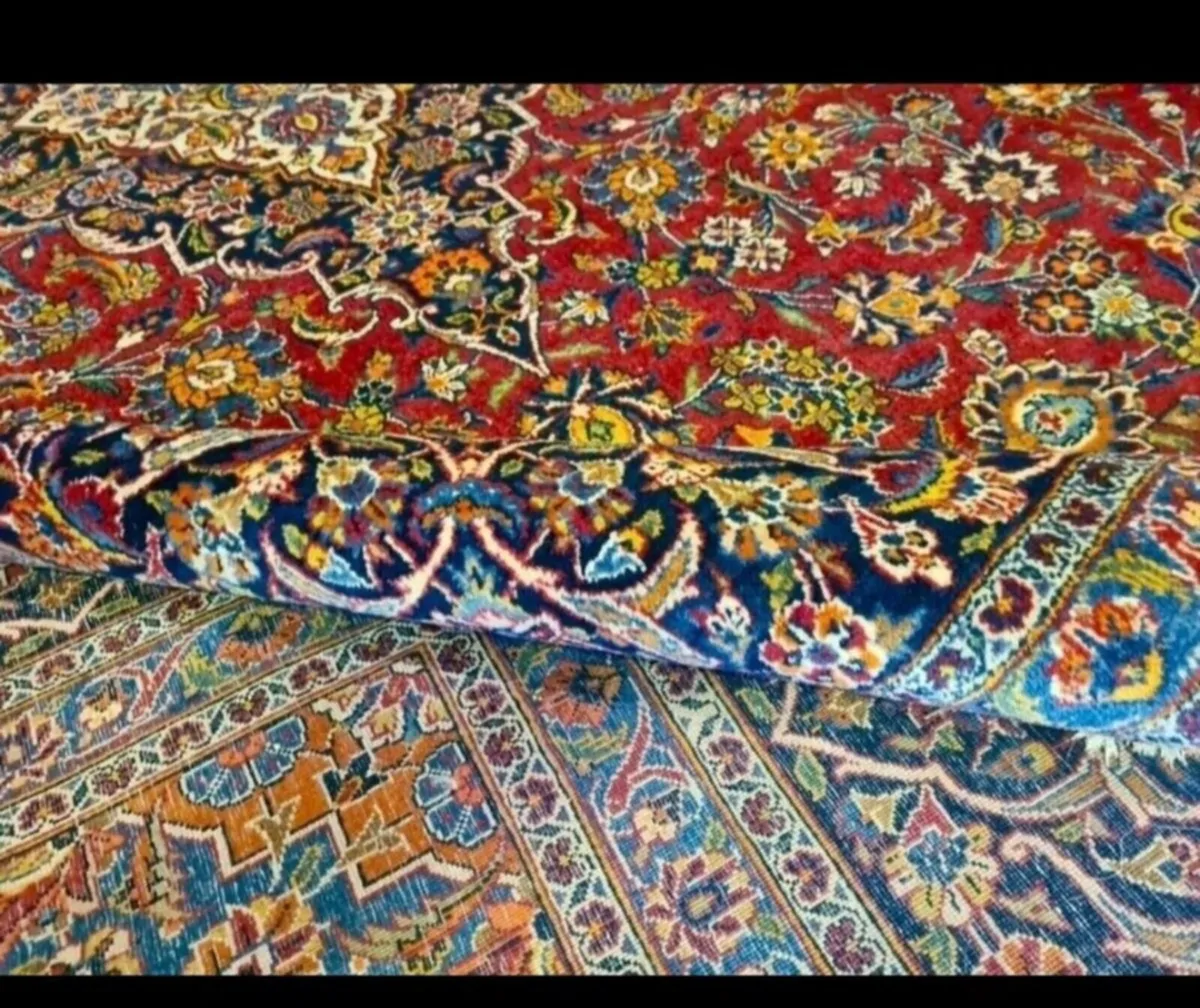 XL 13ft x 10ft Perser Kashan Knotted Rug Carpet - Image 4