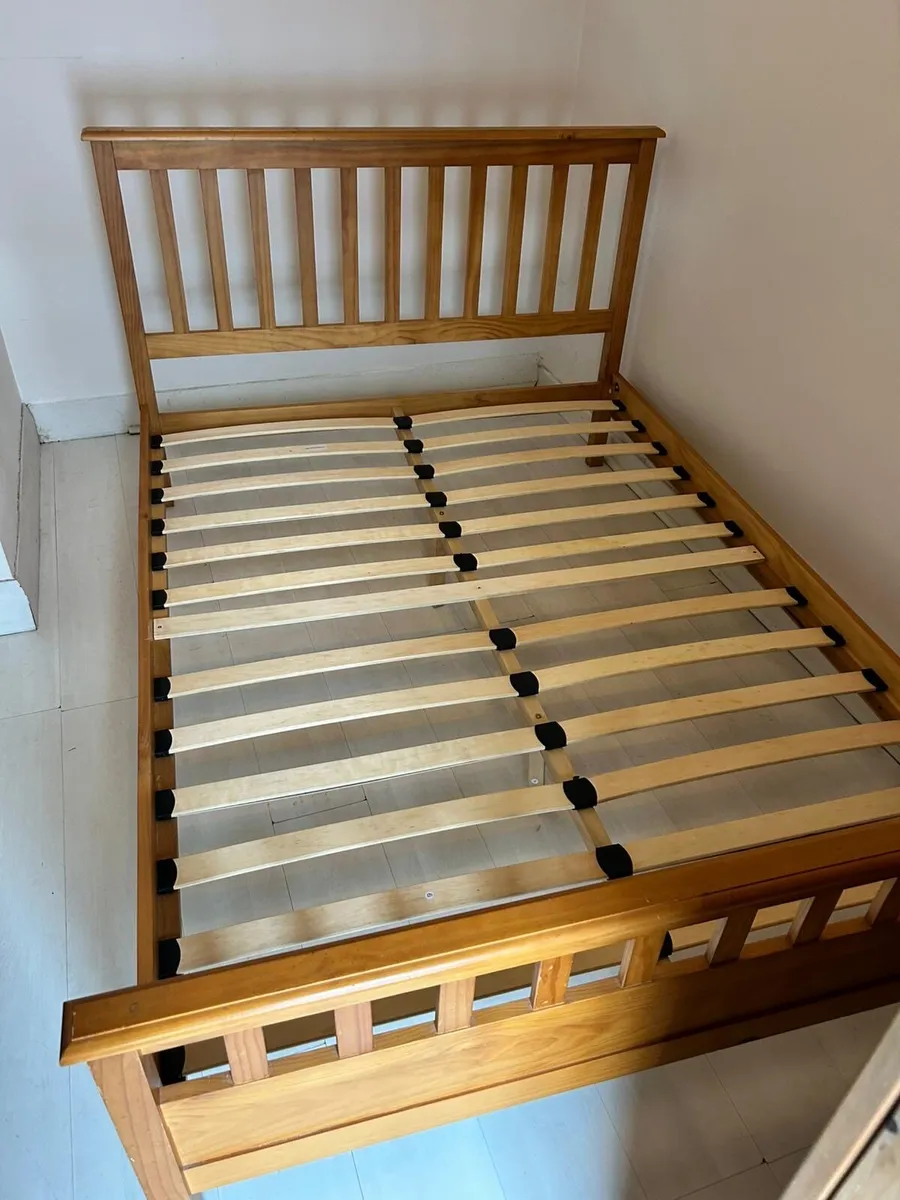 Beautiful Solid 4Ft 6” Double Wooden Bed - Deliver