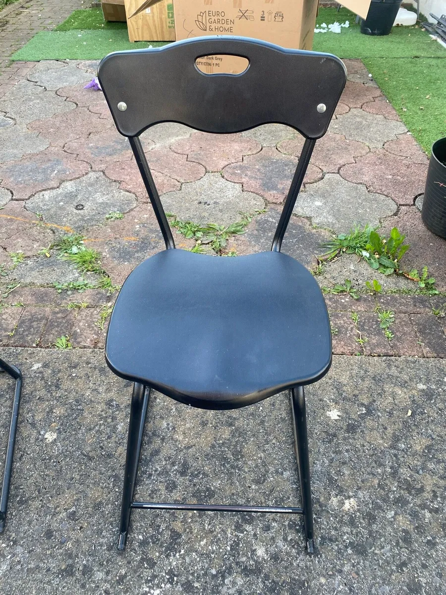 Set of 4 Black Bar Chairs / High Stools - Image 2