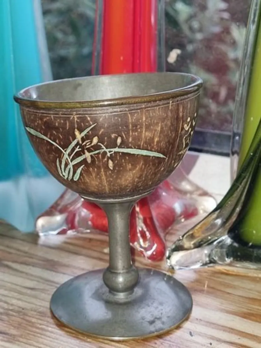 Antique Chinese Pewter Drinking Cup - Image 1