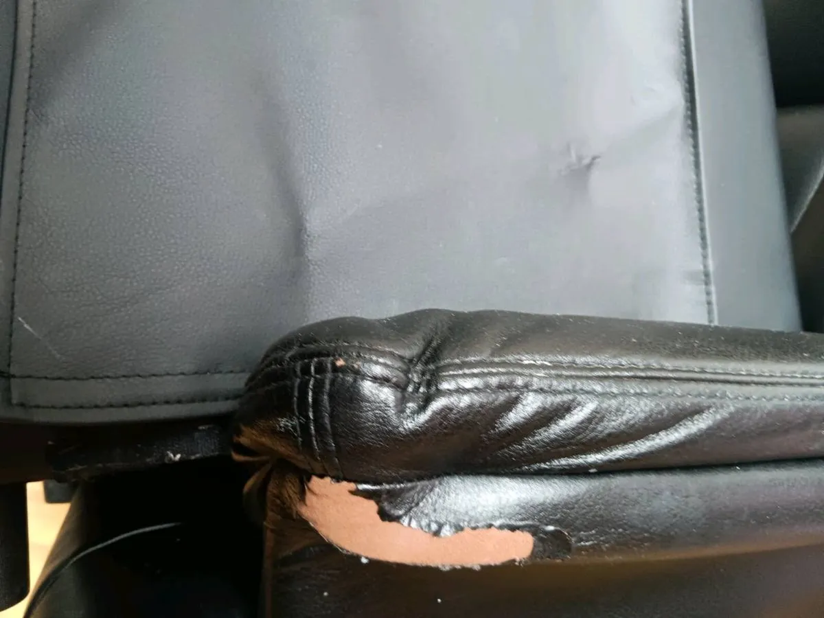 Black leather 360 swing and reclining chair - Image 3
